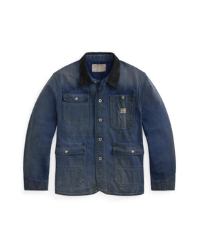 RRL Canvas Corduroy-Collar Engineer Jacket Faded Navy