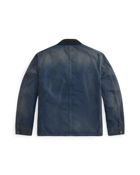 RRL Canvas Corduroy-Collar Engineer Jacket Faded Navy