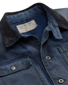 RRL Canvas Corduroy-Collar Engineer Jacket Faded Navy