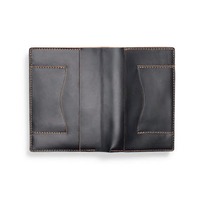 RRL Leather Passport Holder Black Over Brown