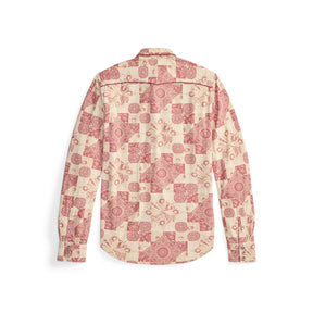 RRL Slim Fit Jersey Western Shirt Red/ Multi FINAL SALE