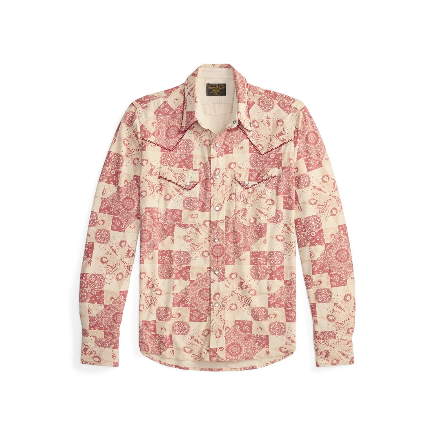 RRL Slim Fit Jersey Western Shirt Red/ Multi FINAL SALE