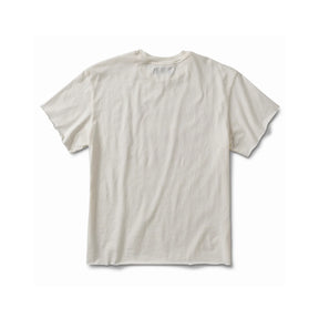 Schaeffer's Garment Hotel Cycle Varsity Drop Shoulder Raw Edge Tee White