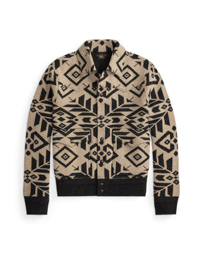 RRL Wool Western Sweater Jacket Black/ Cream