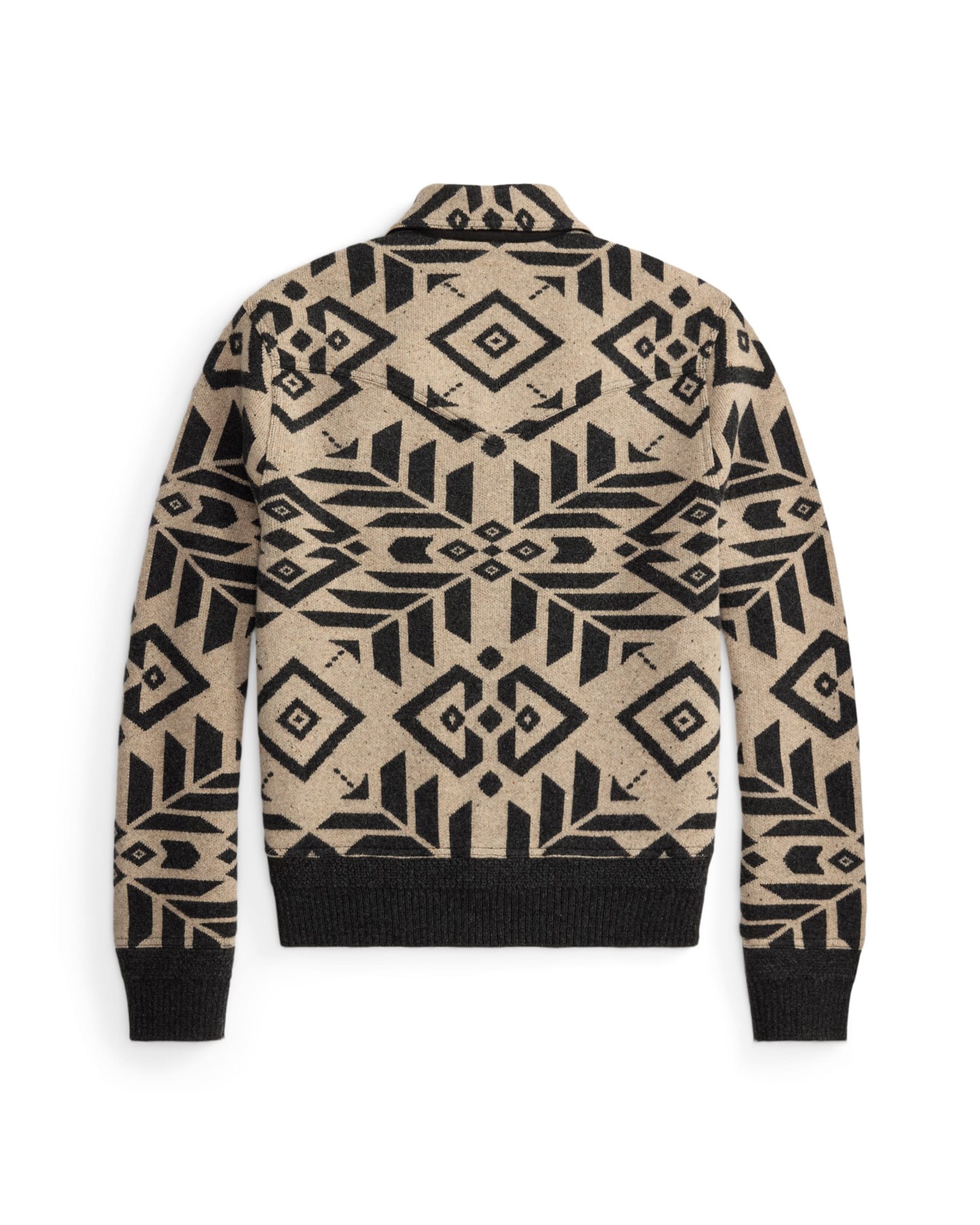 RRL Wool Western Sweater Jacket Black/ Cream