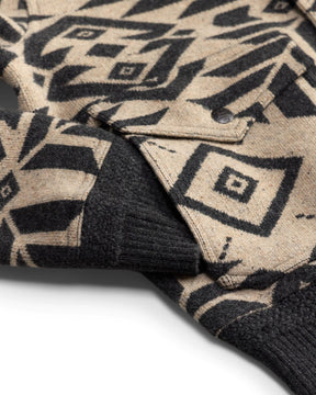 RRL Wool Western Sweater Jacket Black/ Cream