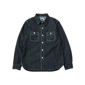 The Flat Head 10oz Wabash Work Shirt Blue