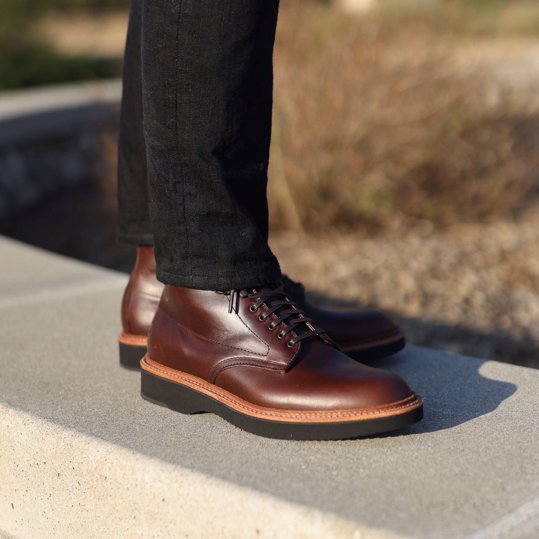 Alden x Snake Oil Provisions Figueroa Plain Toe Boot Brown Chromexcel