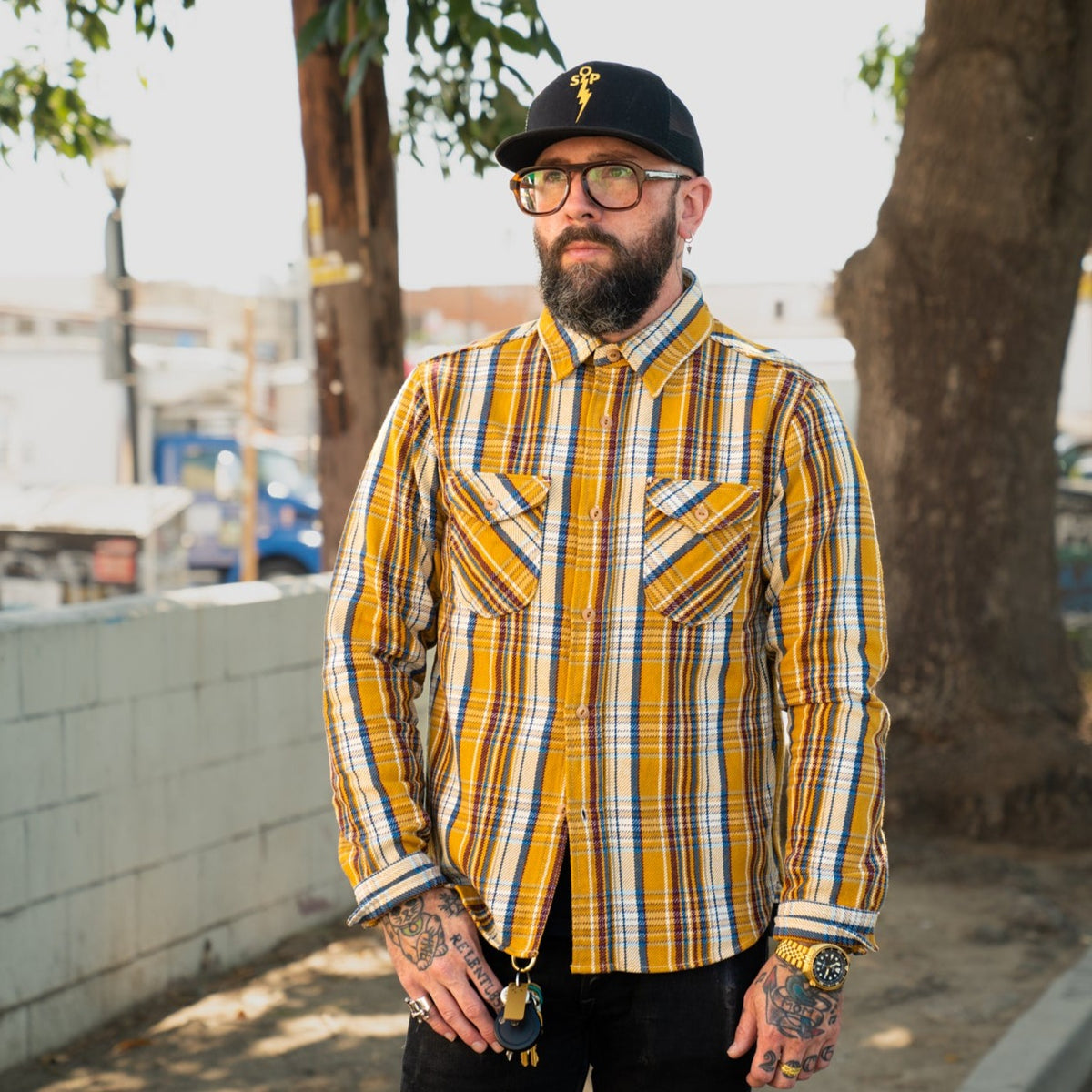 UES Heavy Flannel Shirt B Type Yellow
