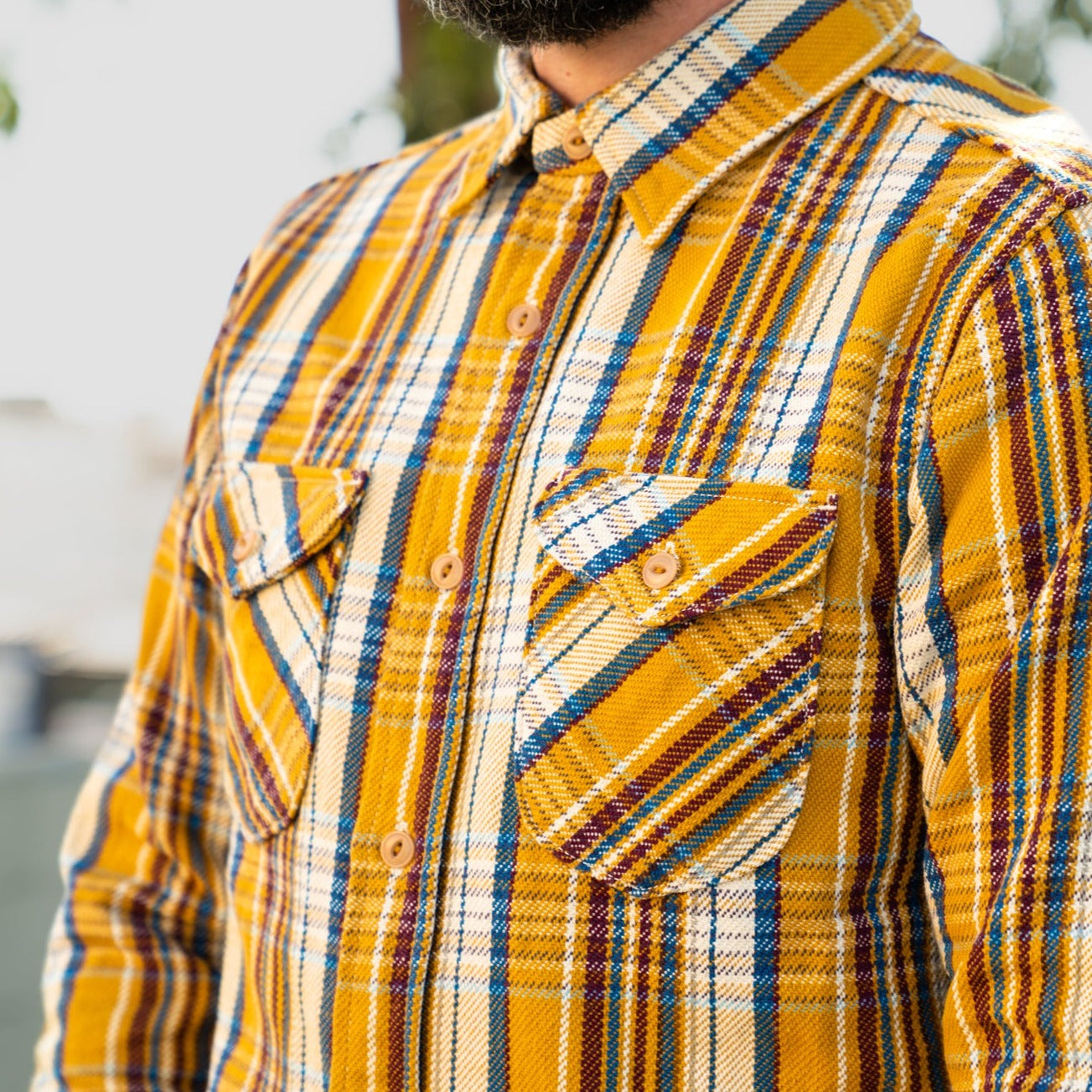 UES Heavy Flannel Shirt B Type Yellow