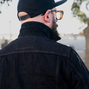 Iron Heart IH-526J-SLBod 16oz Slubby Selvedge Type III Denim Jacket Indigo Overdyed Black