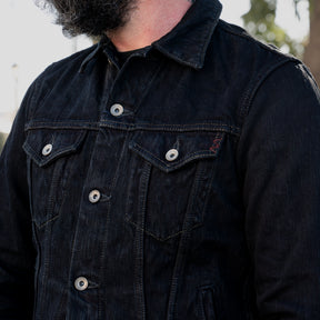 Iron Heart IH-526J-SLBod 16oz Slubby Selvedge Type III Denim Jacket Indigo Overdyed Black