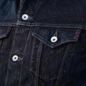 Iron Heart IH-526J-SLBod 16oz Slubby Selvedge Type III Denim Jacket Indigo Overdyed Black