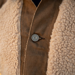 RRL Long-Sleeve Denim Grizzly Jacket Distressed Brown