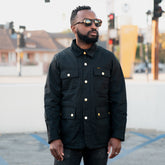 Iron Heart IHJ-114-BLK 7oz Oiled Cotton Chore Jacket Black