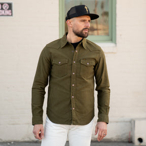 Iron Heart IHSH-331-ODG 12oz Moleskin CPO Shirt Olive FINAL SALE