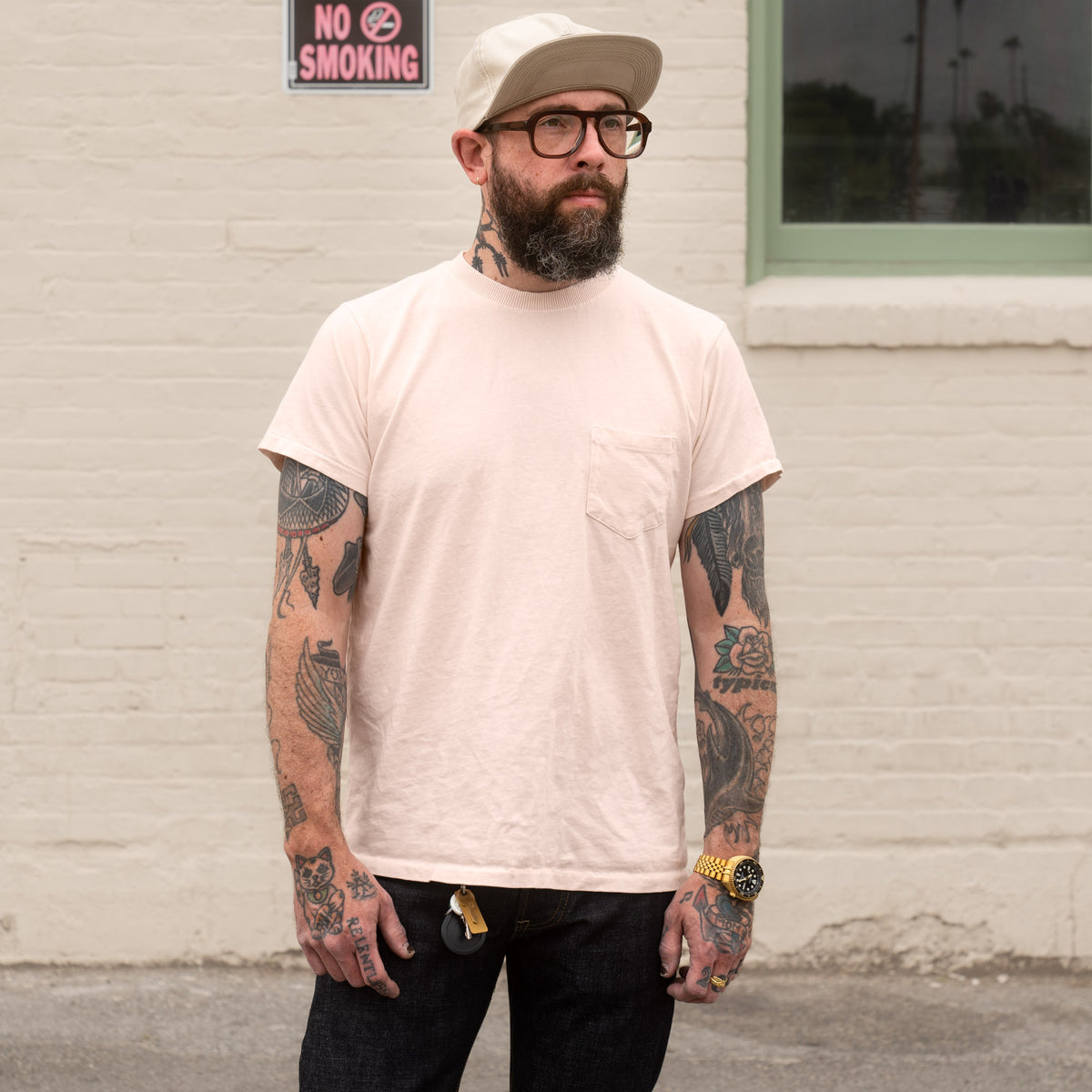 Schaeffer's Garment Hotel Ringspun Pocket Tee Pink Champagne