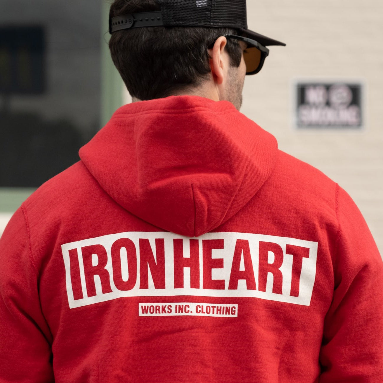Iron Heart IHSW-65-RED 14oz Ultra Heavyweight Loopwheel Cotton Zippered Hoodie Red