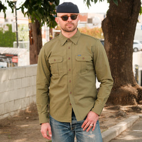 Iron Heart IHSH-354-ODG 9oz Military Shirt Olive Drab Green