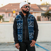 Fair Isle Pile Fleece Vest Blue/ Multi