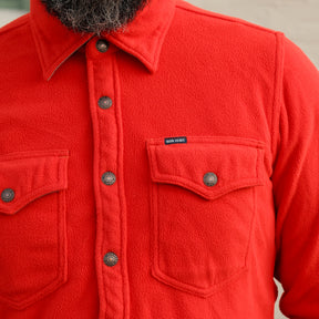 Iron Heart IHSH-287-RED Micro Fleece CPO Shirt Red