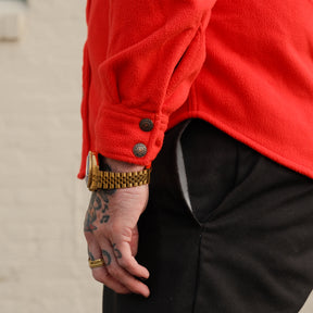 Iron Heart IHSH-287-RED Micro Fleece CPO Shirt Red