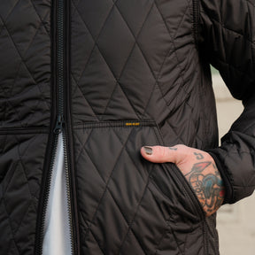Iron Heart IHJ-118-BLK Collarless Lightweight Quilted Jacket Black