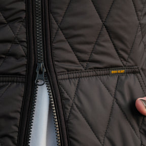 Iron Heart IHJ-118-BLK Collarless Lightweight Quilted Jacket Black