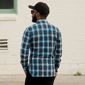 The Flat Head FN-SNW-004L Native Check Western Shirt Blue