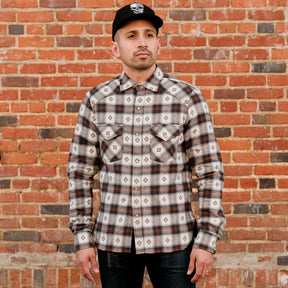Rogue Territory Western Shirt Brown Diamond Plaid