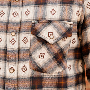 Rogue Territory Western Shirt Brown Diamond Plaid