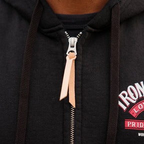Iron Heart IHSW-66-BLK 14oz Ultra Heavyweight Loopwheel Cotton Zippered Hoodie Black