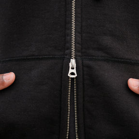Iron Heart IHSW-66-BLK 14oz Ultra Heavyweight Loopwheel Cotton Zippered Hoodie Black