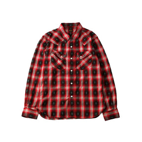 The Flat Head FN-SNW-004L Native Check Western Shirt Red
