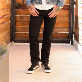 Full Count BE-1002 Narrow Straight Jean Black