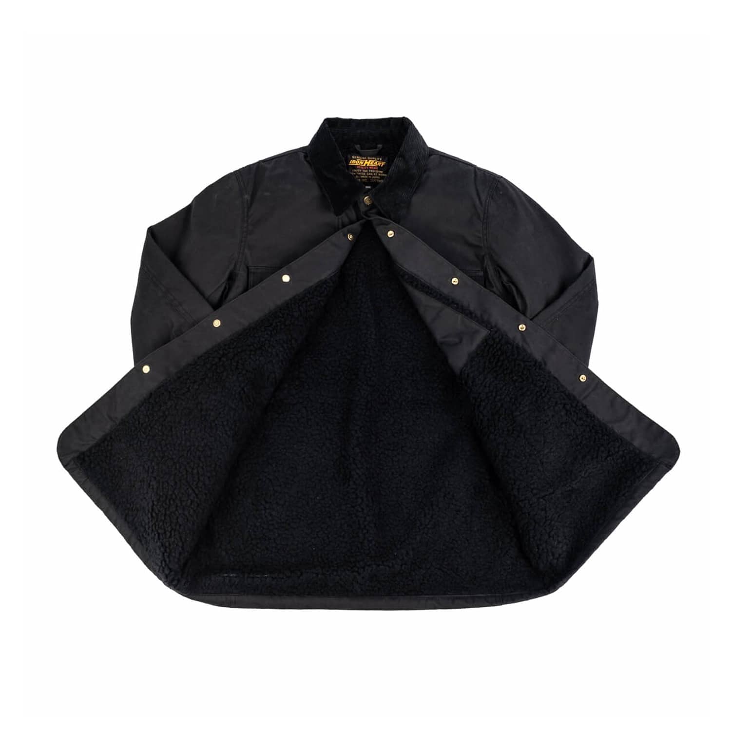 Iron Heart IHJ-114-BLK 7oz Oiled Cotton Chore Jacket Black