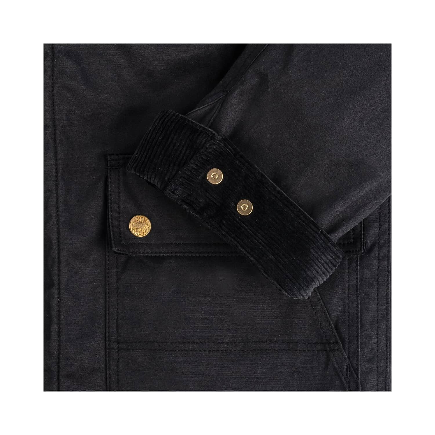 Iron Heart IHJ-114-BLK 7oz Oiled Cotton Chore Jacket Black