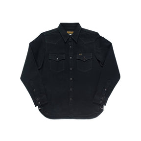 Iron Heart IHSH-218-BLK 12oz Selvedge Denim Western 'The Johnny Cash III' Black