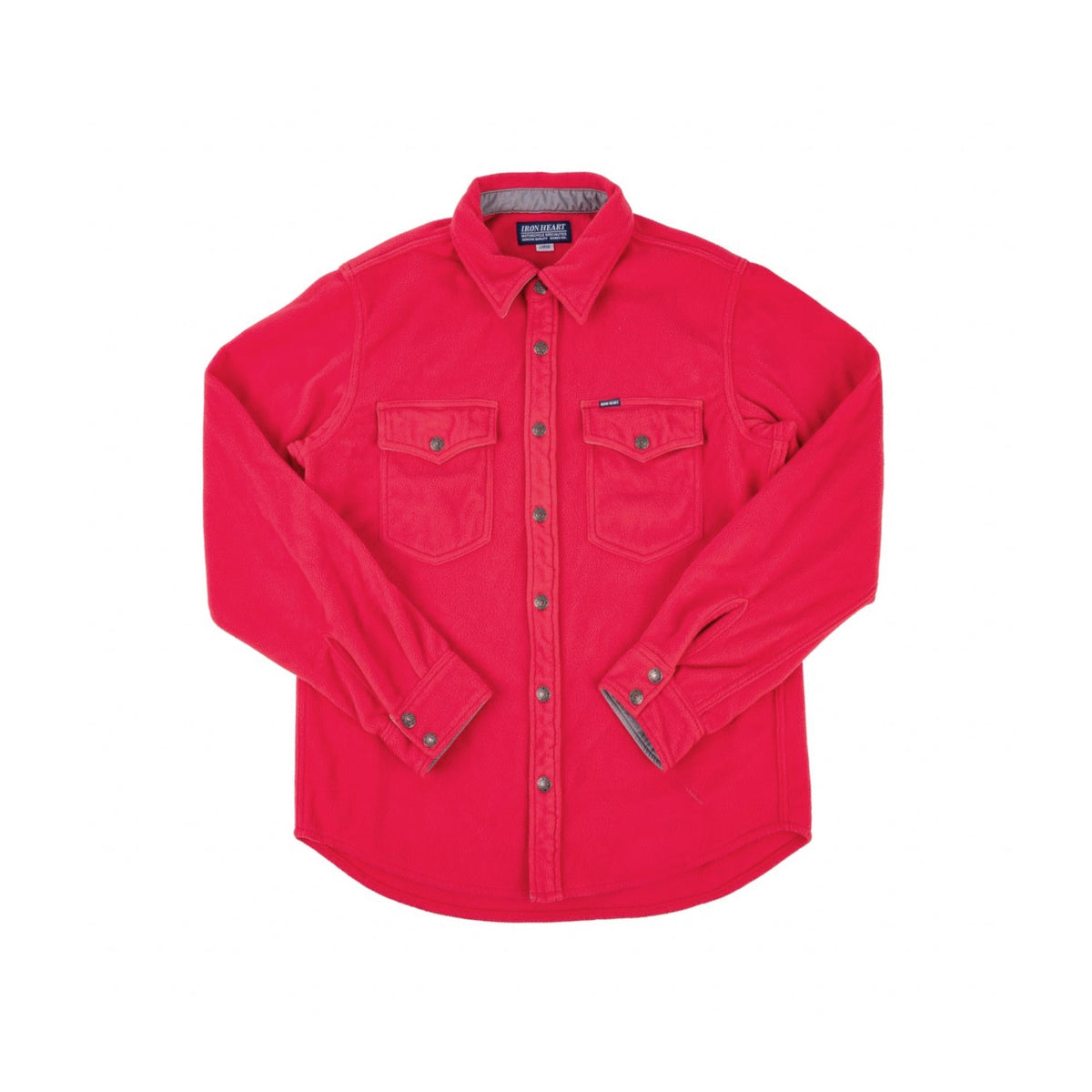 Iron Heart IHSH-287-RED Micro Fleece CPO Shirt Red FINAL SALE