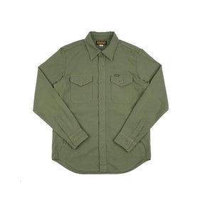 Iron Heart IHSH-328-GRN 7oz Back Satin Military CPO Shirt Green