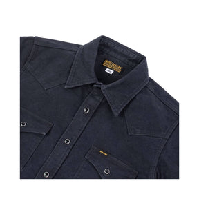 Iron Heart IHSH-330-BLK 9oz Raised Whipcord Western Shirt Black
