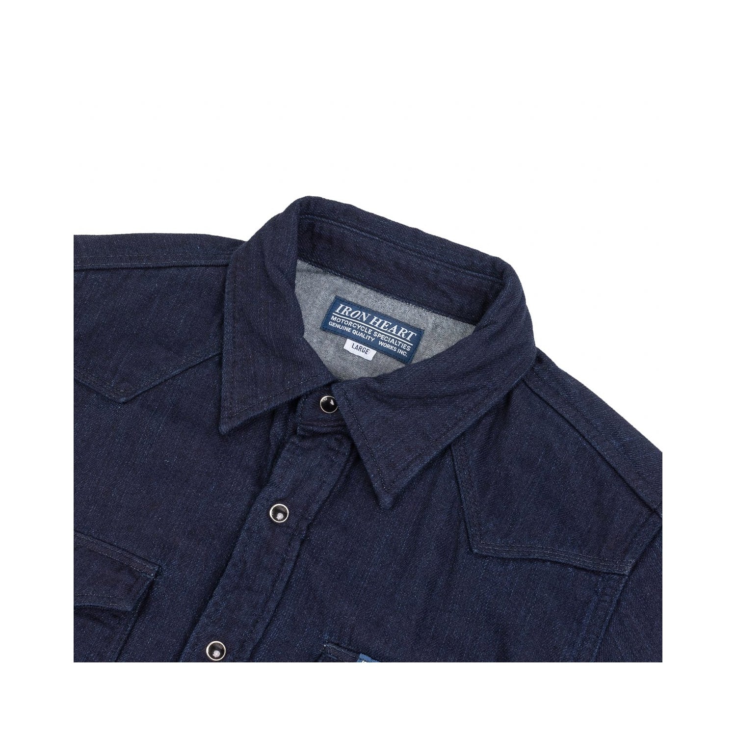 Iron Heart IHSH-347-IND Double Cloth Denim CPO Shirt Indigo