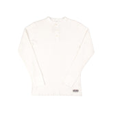 Iron Heart IHTL-1213-WHT Waffle Knit Long Sleeved Thermal Henley White