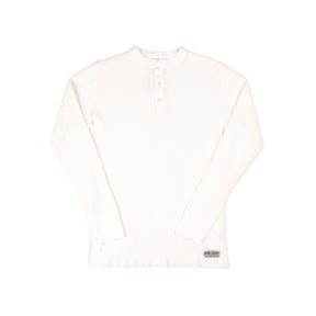 Iron Heart IHTL-1213-WHT Waffle Knit Long Sleeved Thermal Henley White