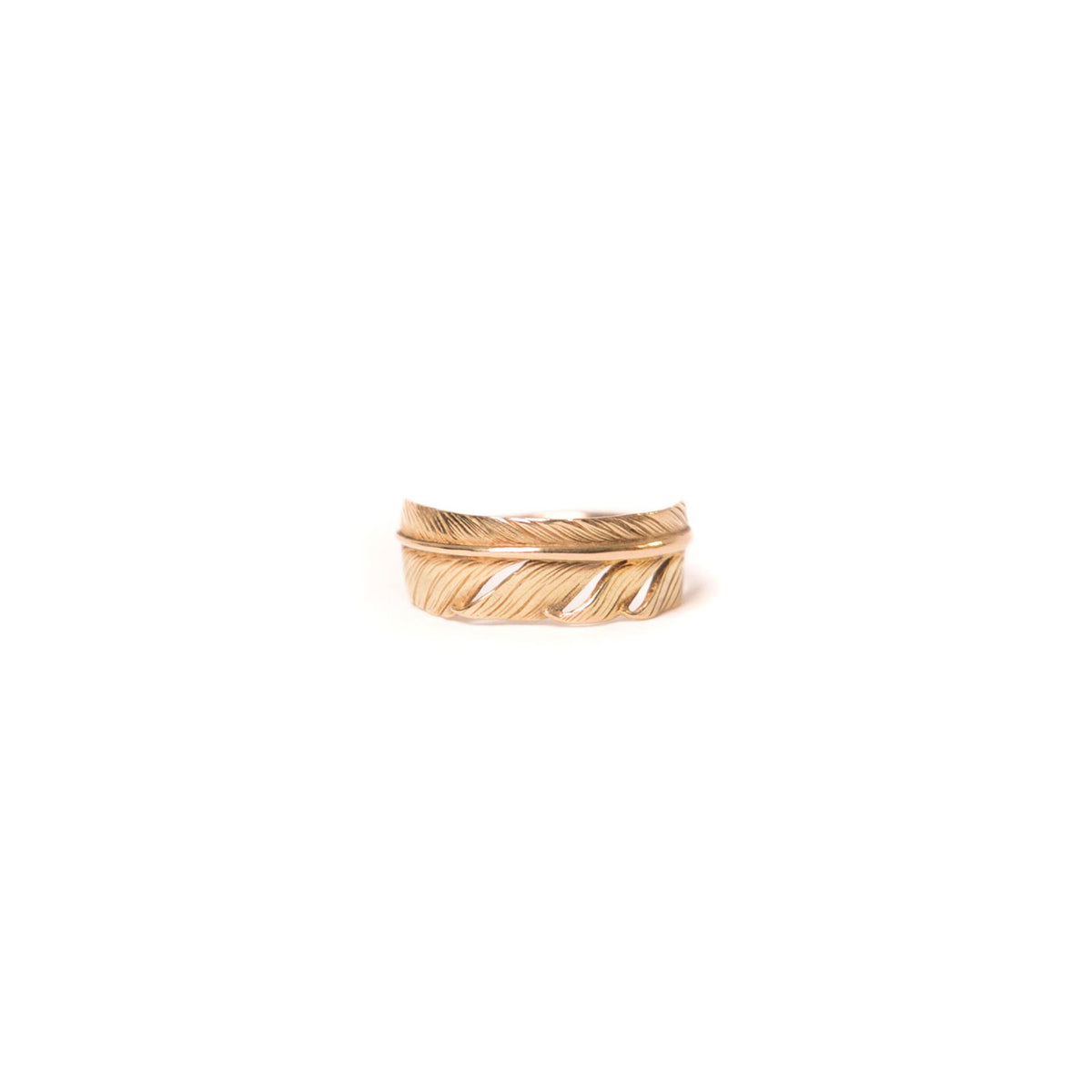 Mt. Hill Silver 18k Gold Feather Ring
