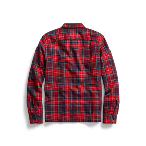 RRL Plaid Brushed Camp Workshirt Red