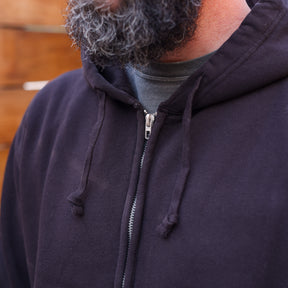 RRL Garment Dyed Fleece Hoodie Night Trader Black