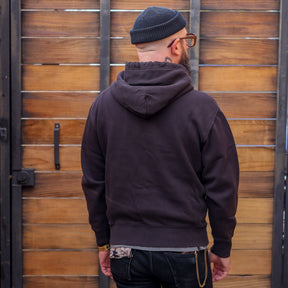 RRL Garment Dyed Fleece Hoodie Night Trader Black