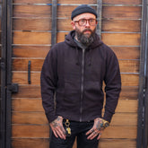 RRL Garment Dyed Fleece Hoodie Night Trader Black