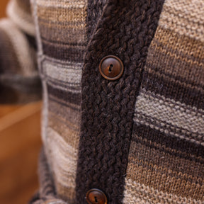 RRL Wool Blend Belted Cardigan Brown Multi